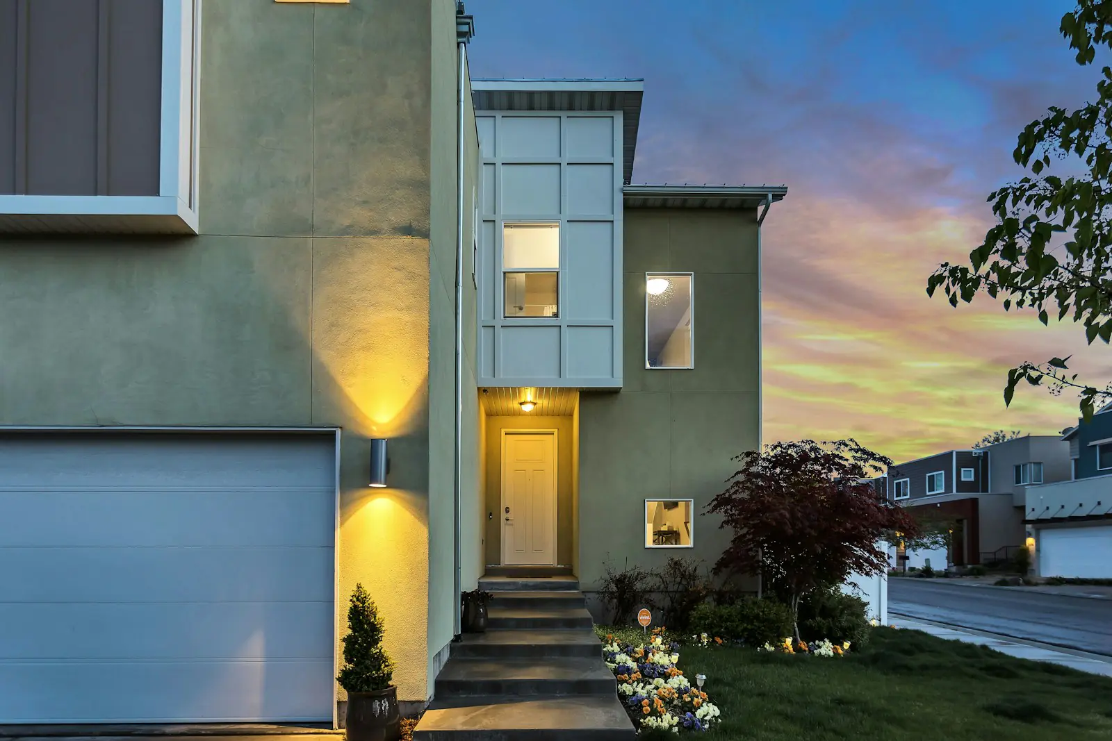 A house at dusk